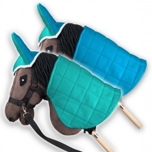 SKIPPI Wendbare Decke und Fliegenhaube für Hobby Horse -  Mint und Blaue