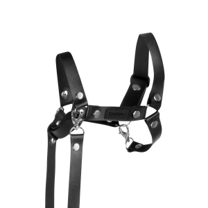 Skippi Halfter für Hobby Horse – Zügel, Kunstleder – Schwarz