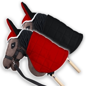SKIPPI Wendbare Decke und Fliegenhaube für Hobby Horse - Rot und Schwarz