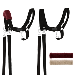 SKIPPI Halfter für Hobby Horse - Zügel und 2 abnehmbare Polster - Schwarz